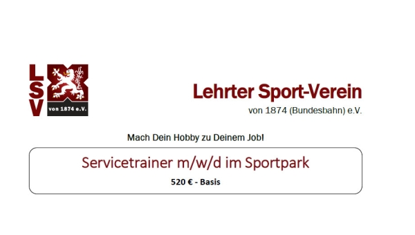 Servicetrainer m/w/d im Sportpark 